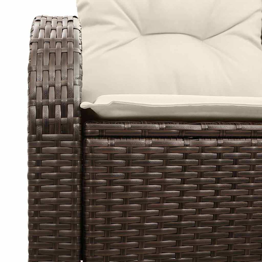Garden Sofa with Cushion Brown 124 x 62 x 69cm Poly Rattan