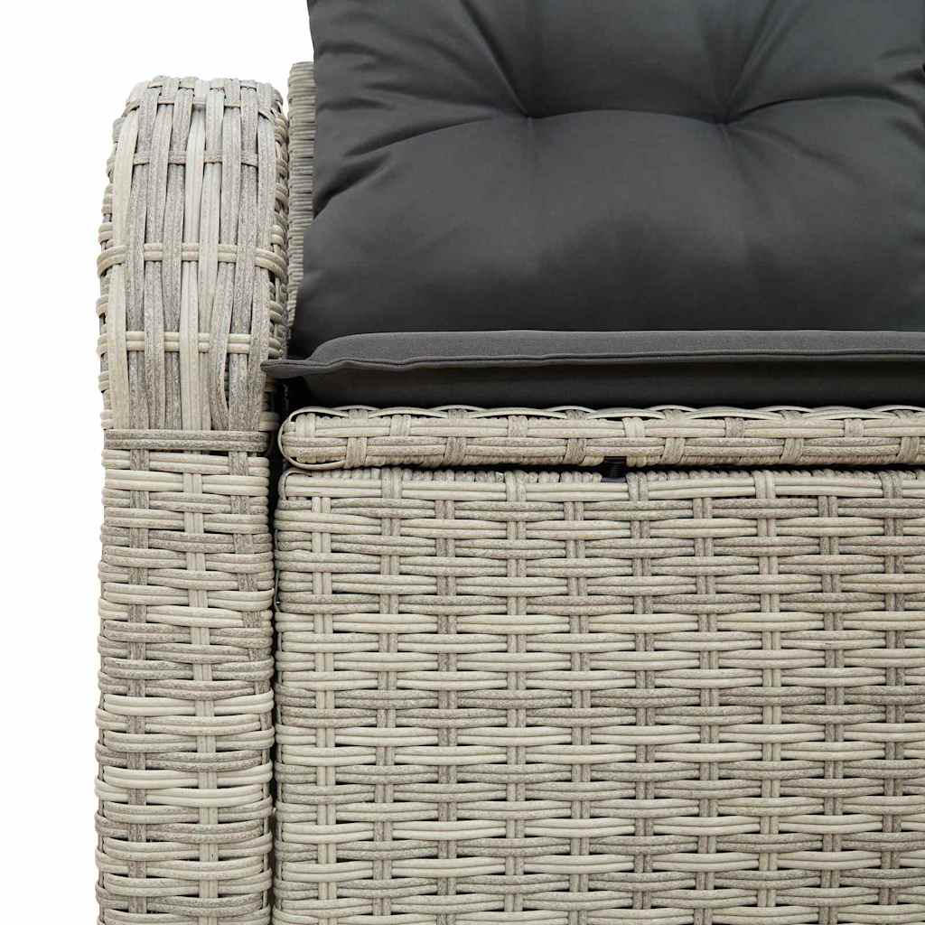 Garden Sofa with Cushion Light Grey 124 x 62 x 69cm Poly Rattan