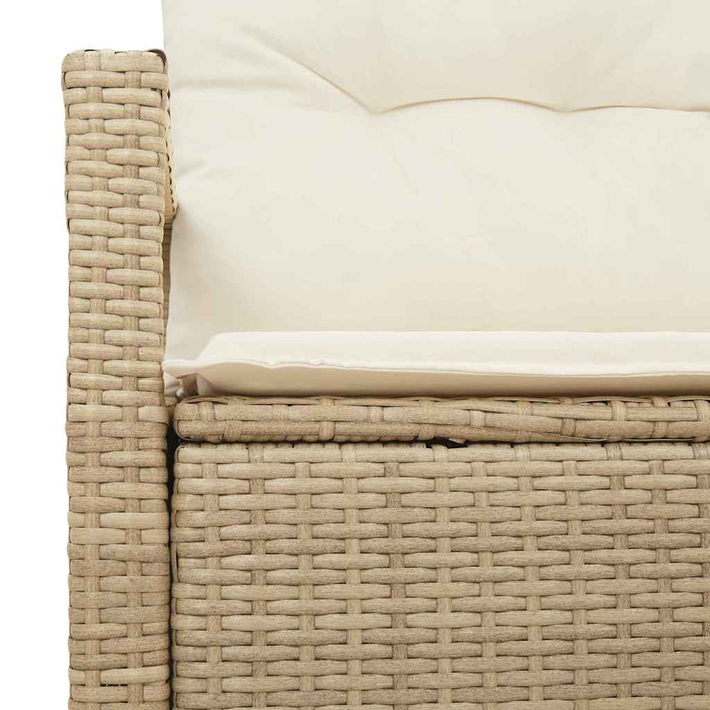 Garden Sofa with Cushion Beige 120 x 62 x 69cm Poly Rattan