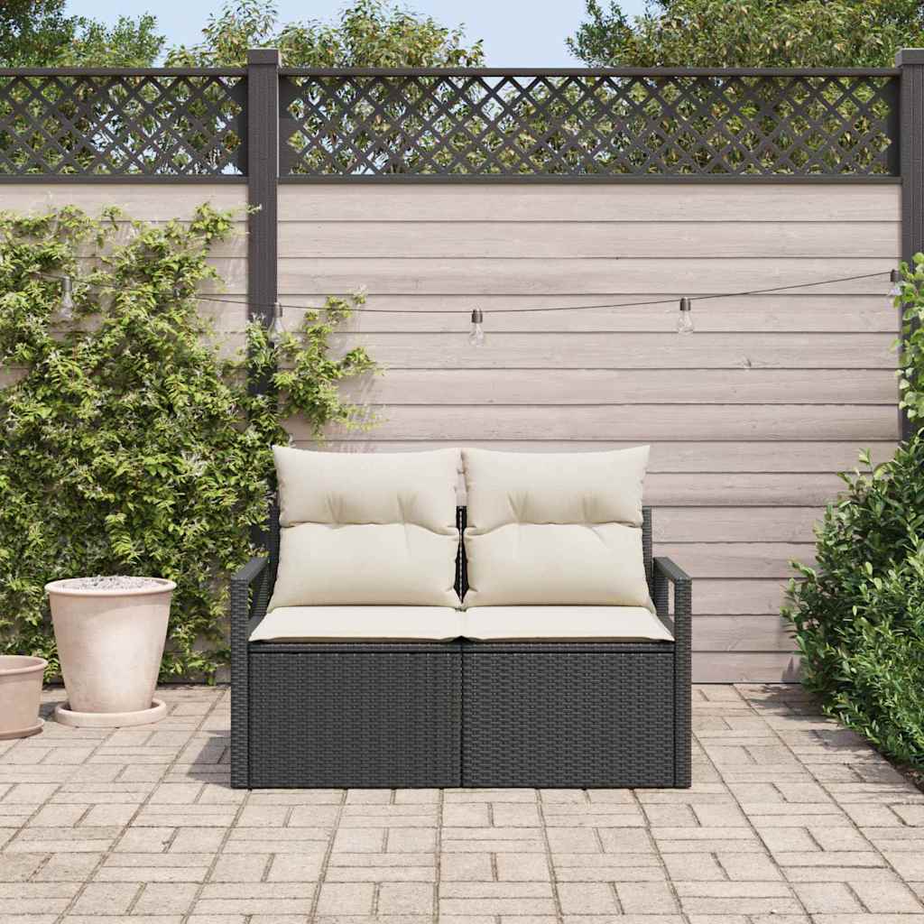 Garden Sofa Black 120 x 62 x 69cm Poly Rattan