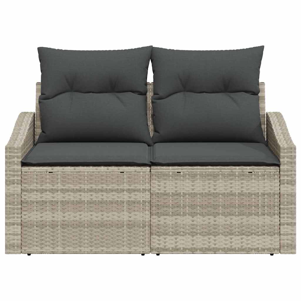 Garden Sofa with Cushion Grey 123 x 62 x 69cm Poly Rattan
