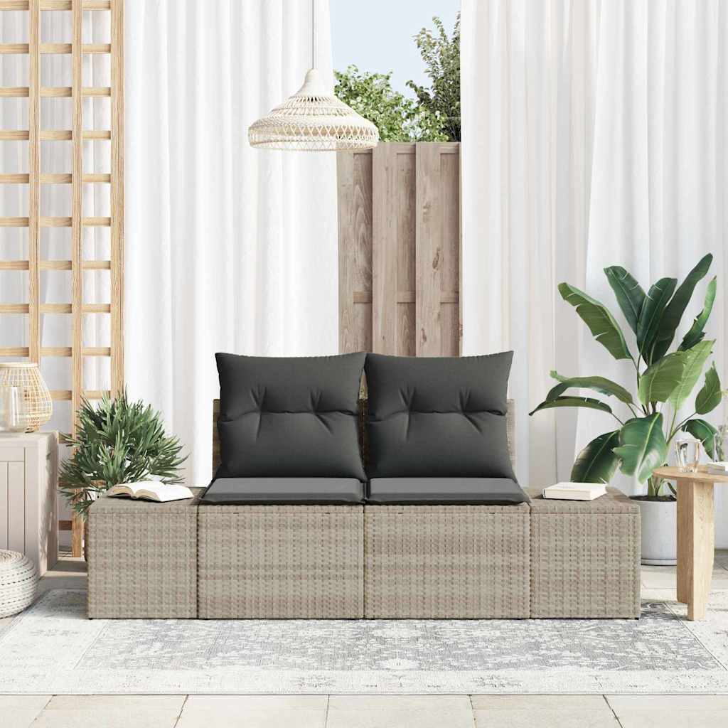 Garden Sofa Grey 123 x 62 x 69cm Poly Rattan