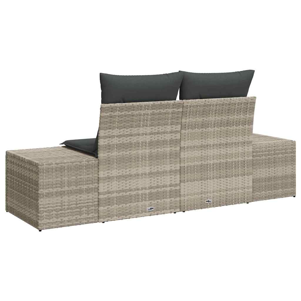 Garden Sofa Grey 123 x 62 x 69cm Poly Rattan