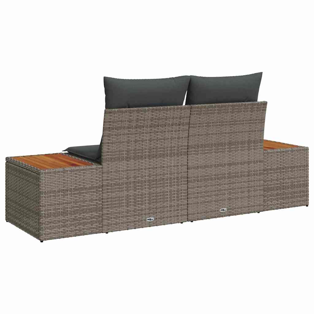 Garden Sofa Grey 184 x 62 x 85cm Poly Rattan