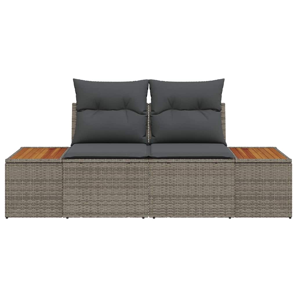 Garden Sofa Grey 184 x 62 x 85cm Poly Rattan