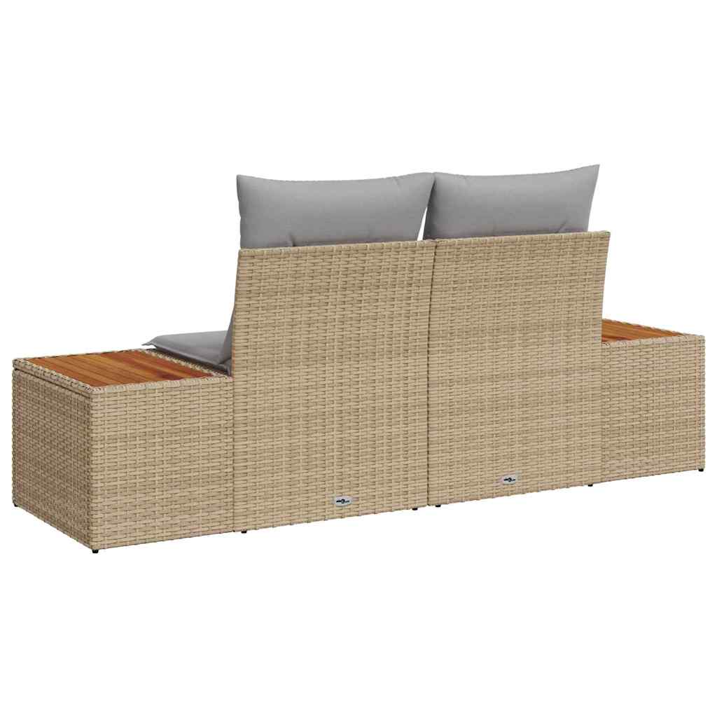 Garden Sofa Beige 184 x 62 x 85cm Poly Rattan
