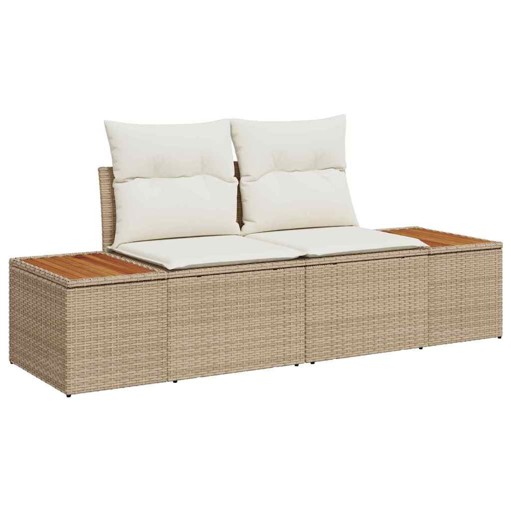 Garden Sofa Beige 184 x 62 x 85cm Poly Rattan