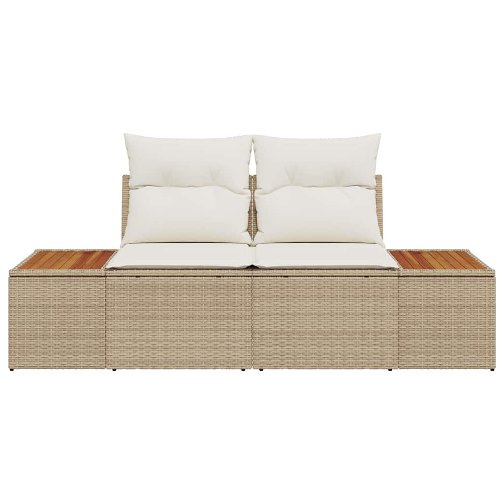 Garden Sofa Beige 184 x 62 x 85cm Poly Rattan