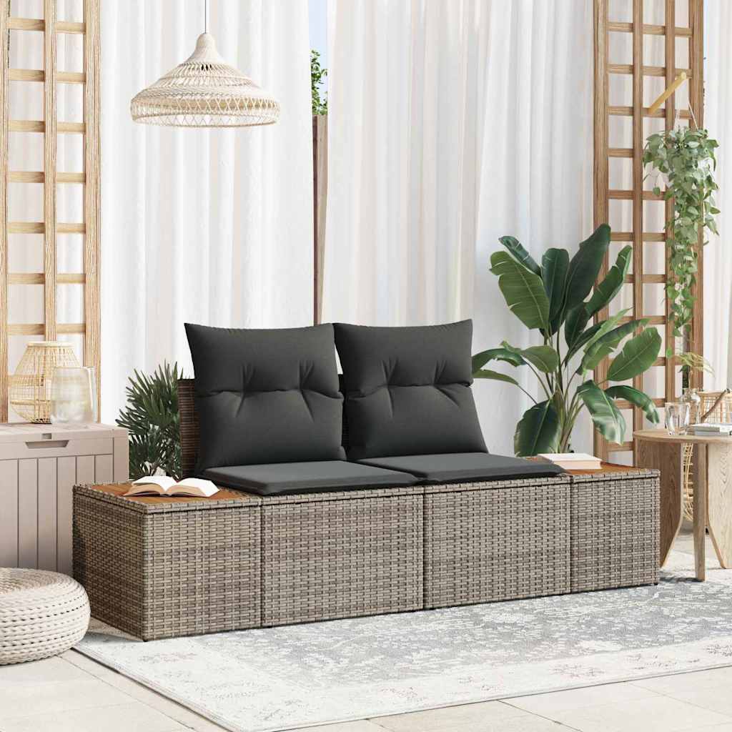 Garden Sofa Grey 184 x 62 x 85cm Poly Rattan