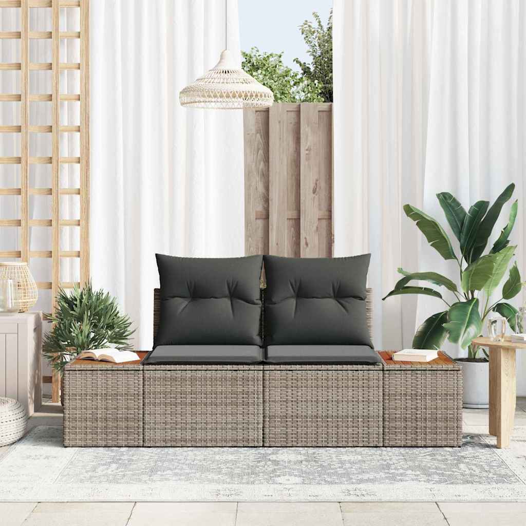 Garden Sofa Grey 184 x 62 x 85cm Poly Rattan