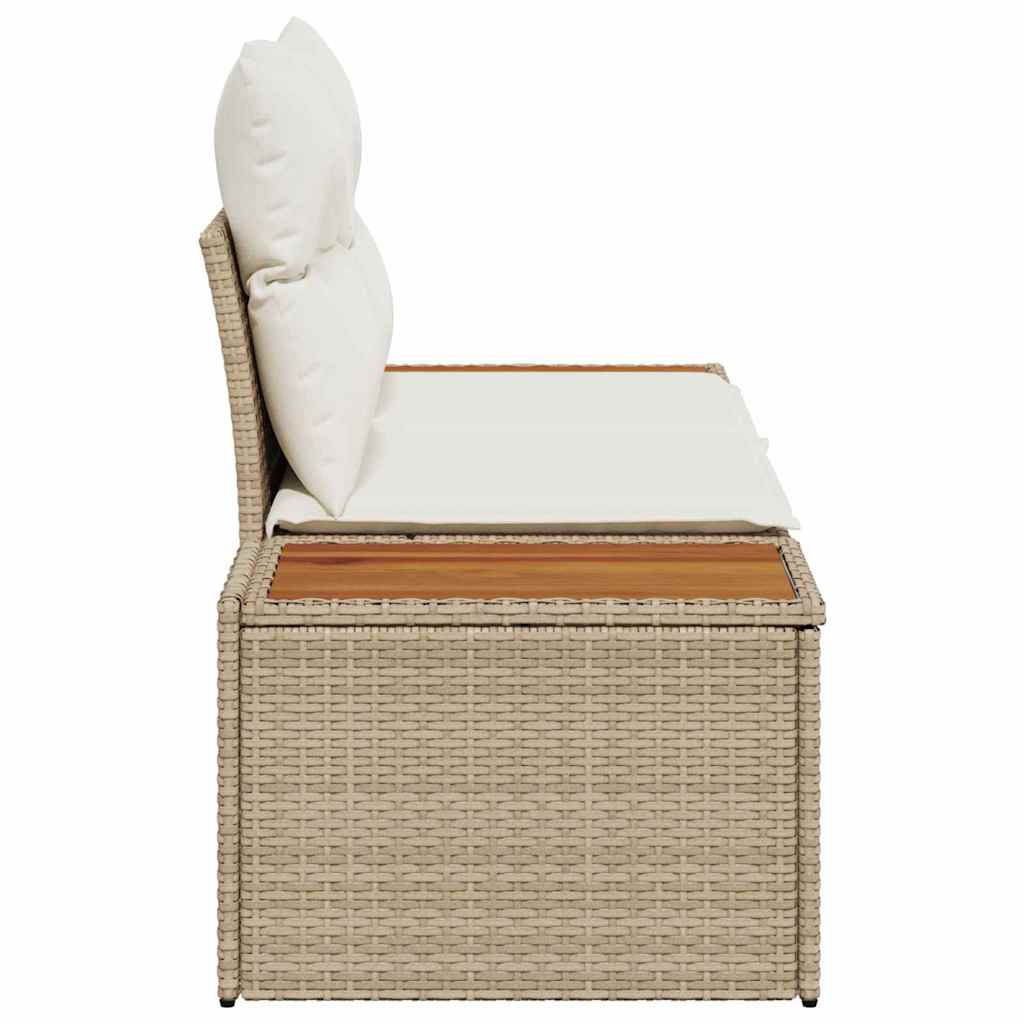 Garden Sofa Beige 184 x 62 x 85cm Poly Rattan