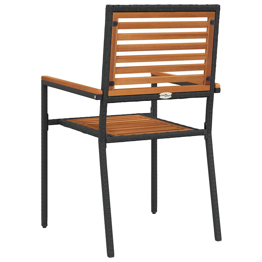 Garden Stacking Chairs 2 pcs Brown and Black