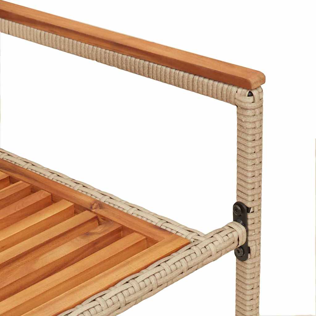 Garden Stacking Chairs 2 pcs Brown and Beige