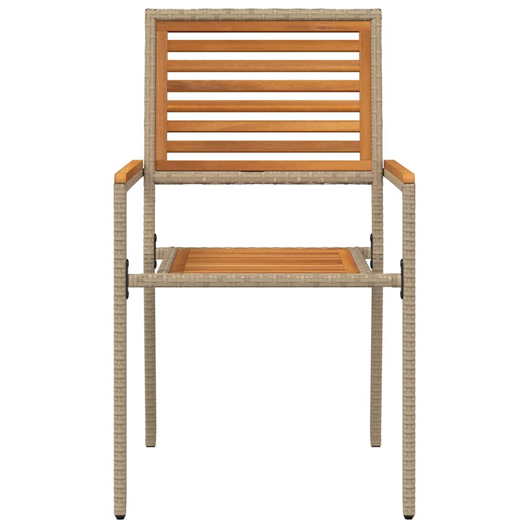 Garden Stacking Chairs 2 pcs Brown and Beige