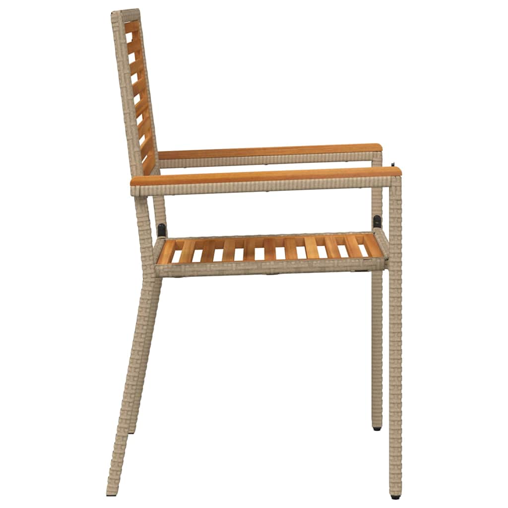 Garden Stacking Chairs 2 pcs Brown and Beige