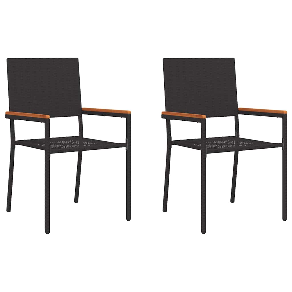 Garden Stacking Chairs 2 pcs Black and Brown