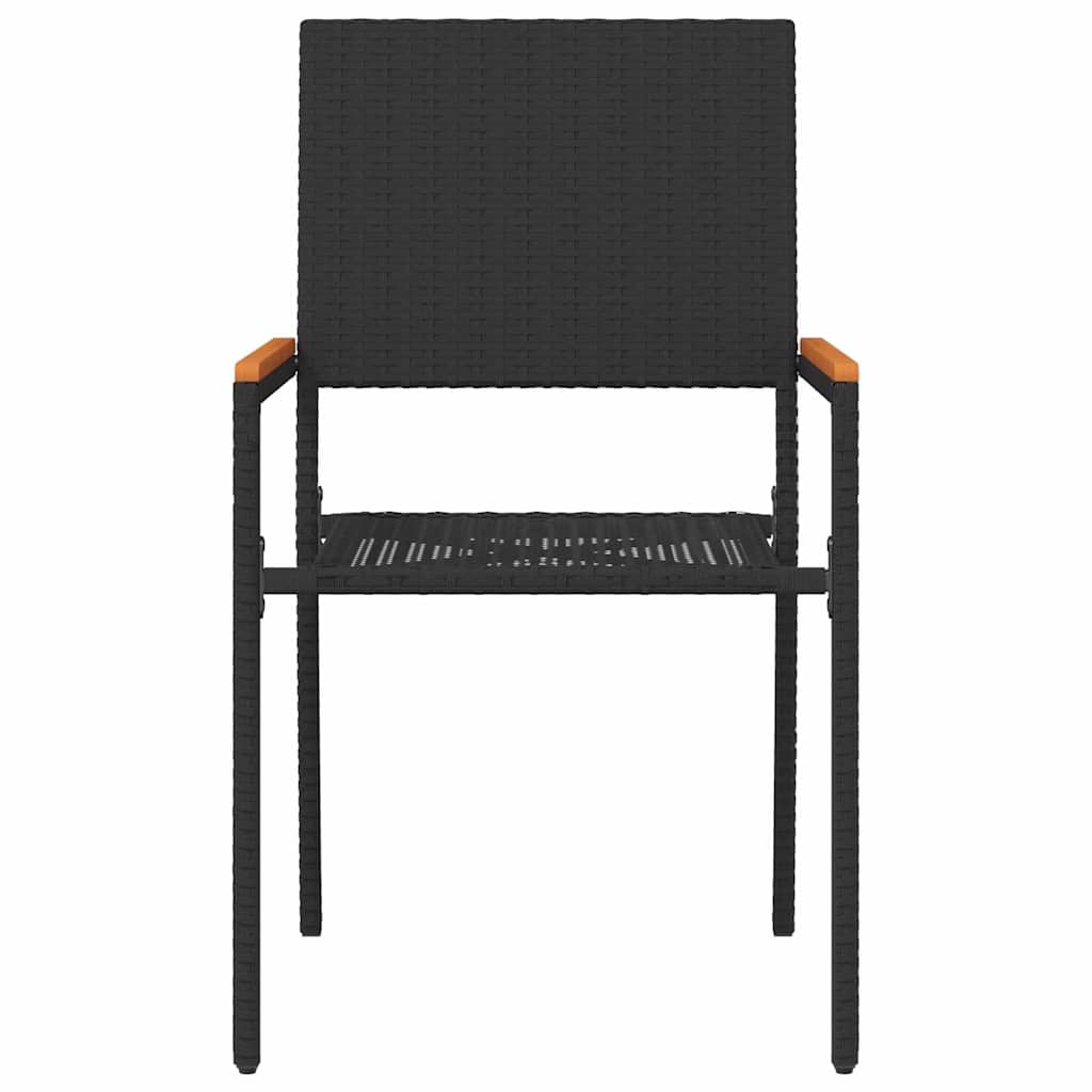 Garden Stacking Chairs 2 pcs Black and Brown