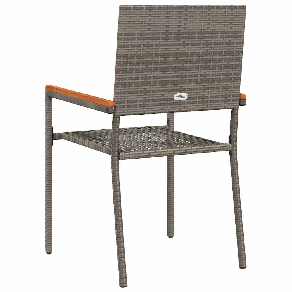 Garden Stacking Chairs 2 pcs Grey and Brown