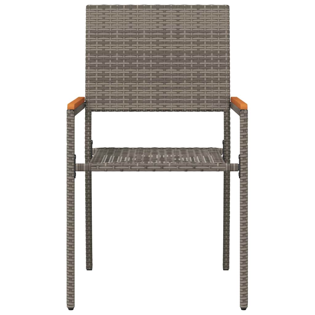 Garden Stacking Chairs 2 pcs Grey and Brown