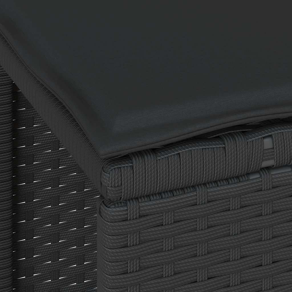 Garden Dining Set Black Poly rattan