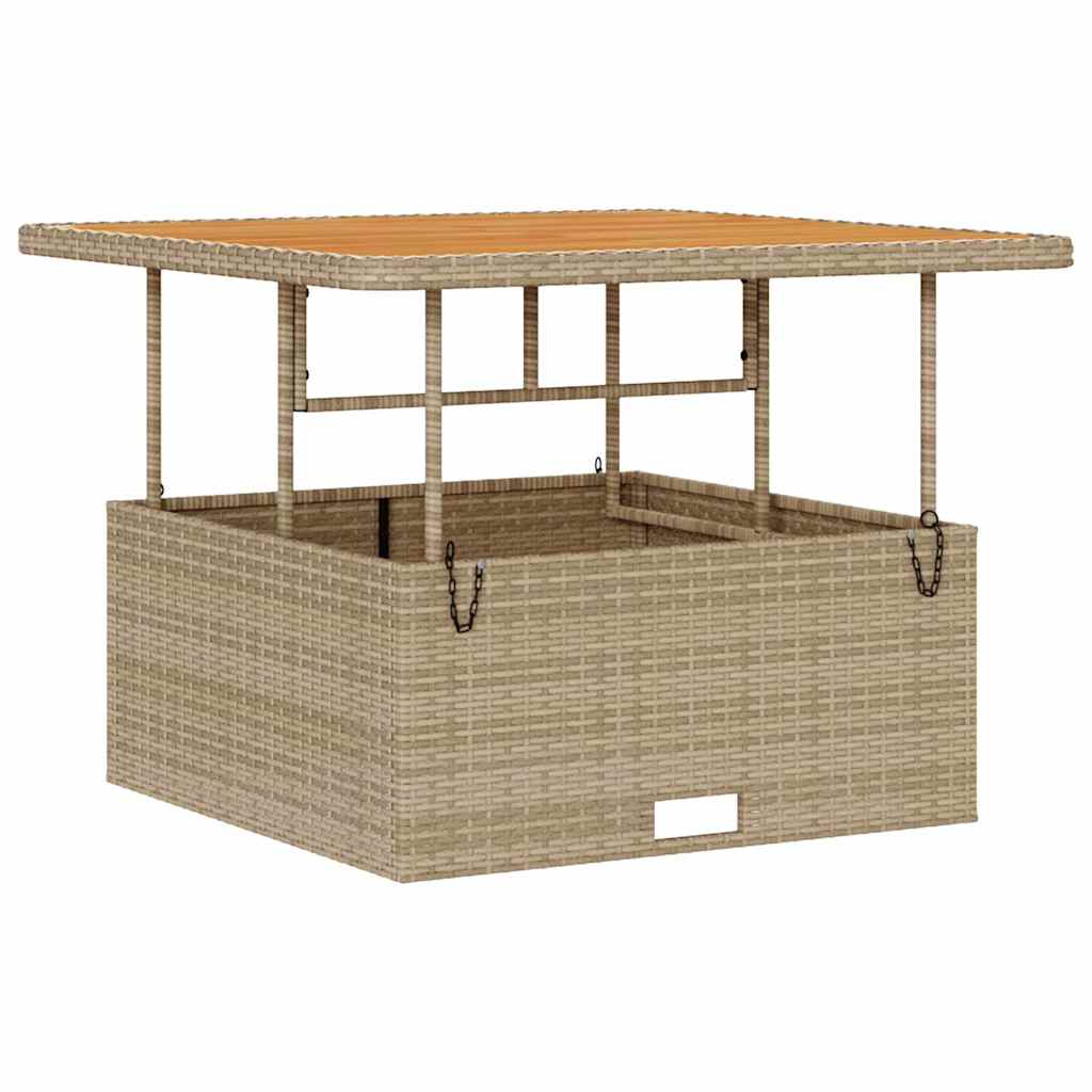 Garden Dining Set Beige Poly rattan