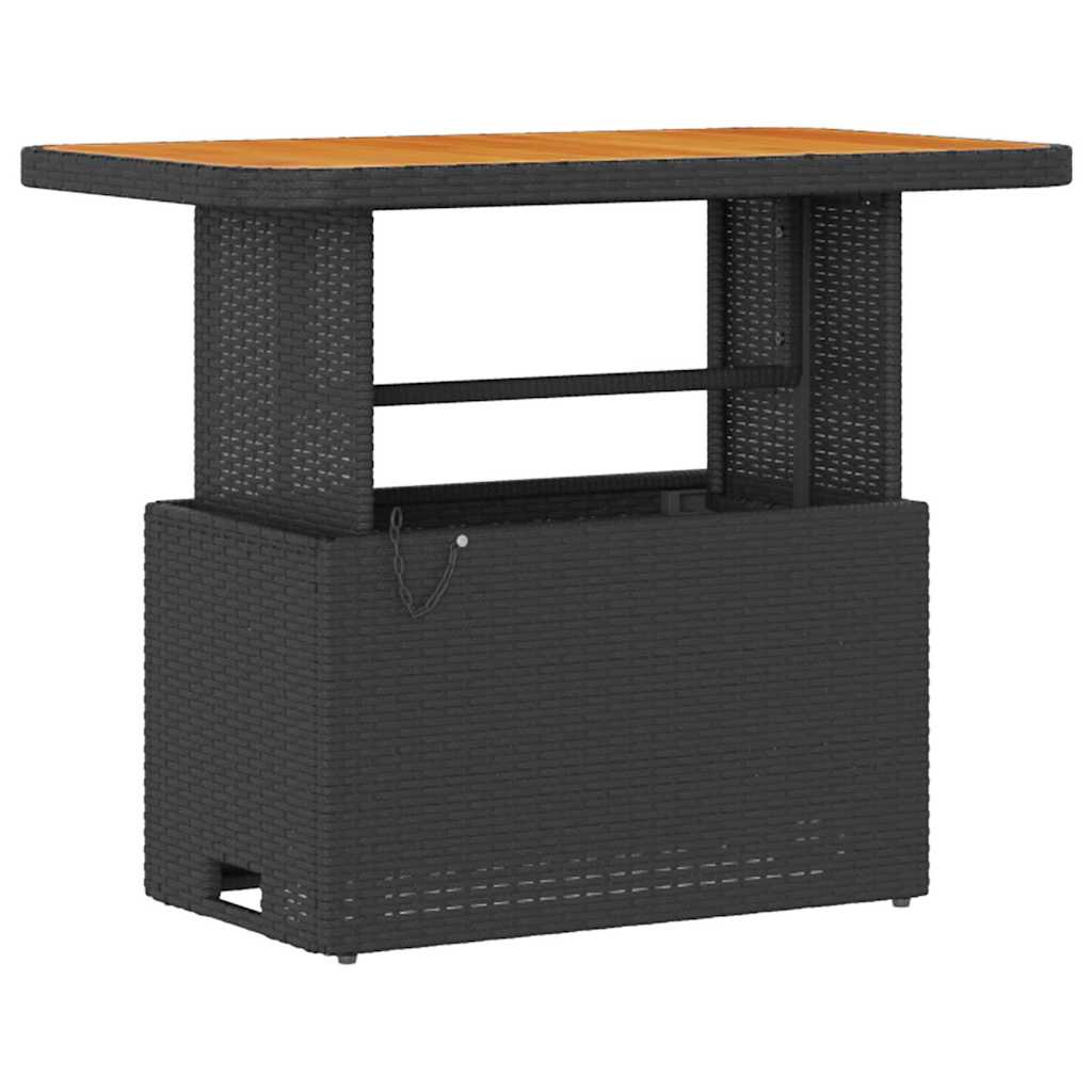 Garden Dining Set Black Poly rattan