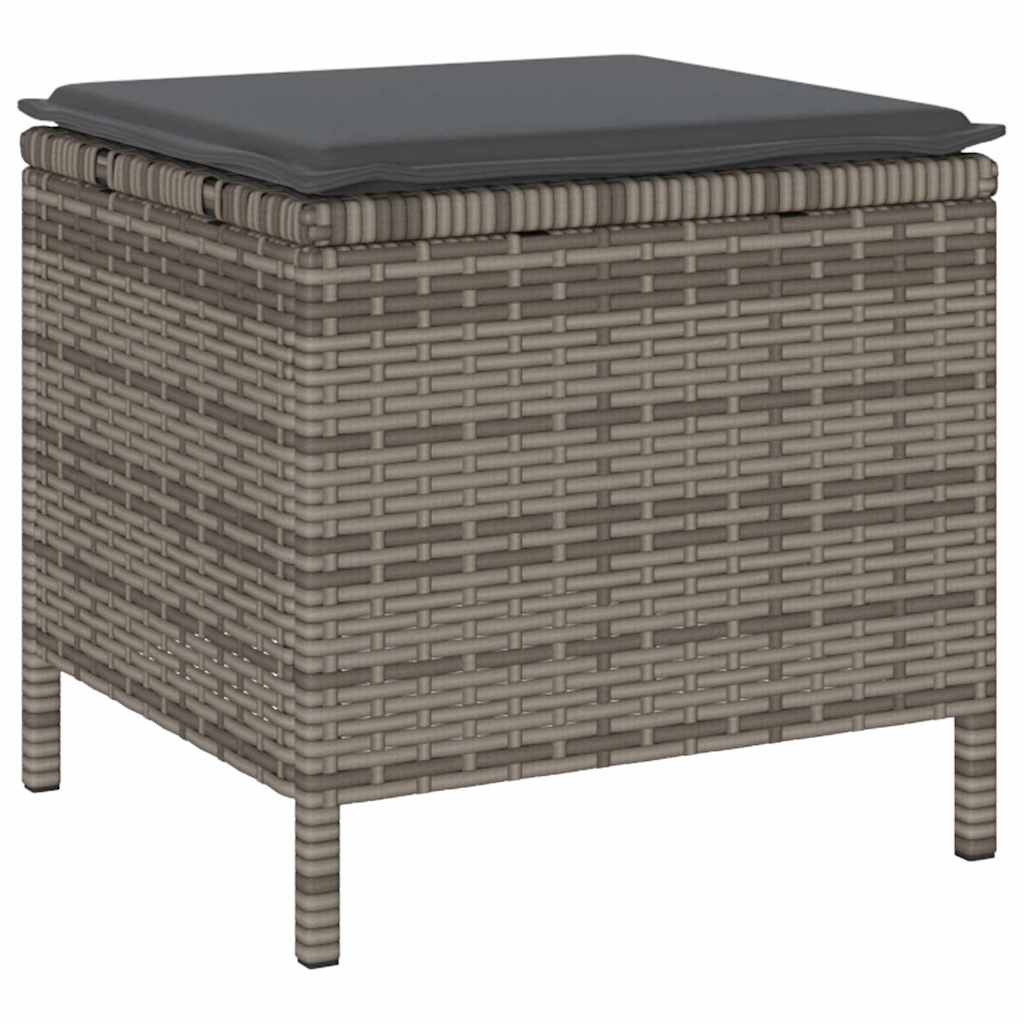Garden Dining Set Grey Poly rattan