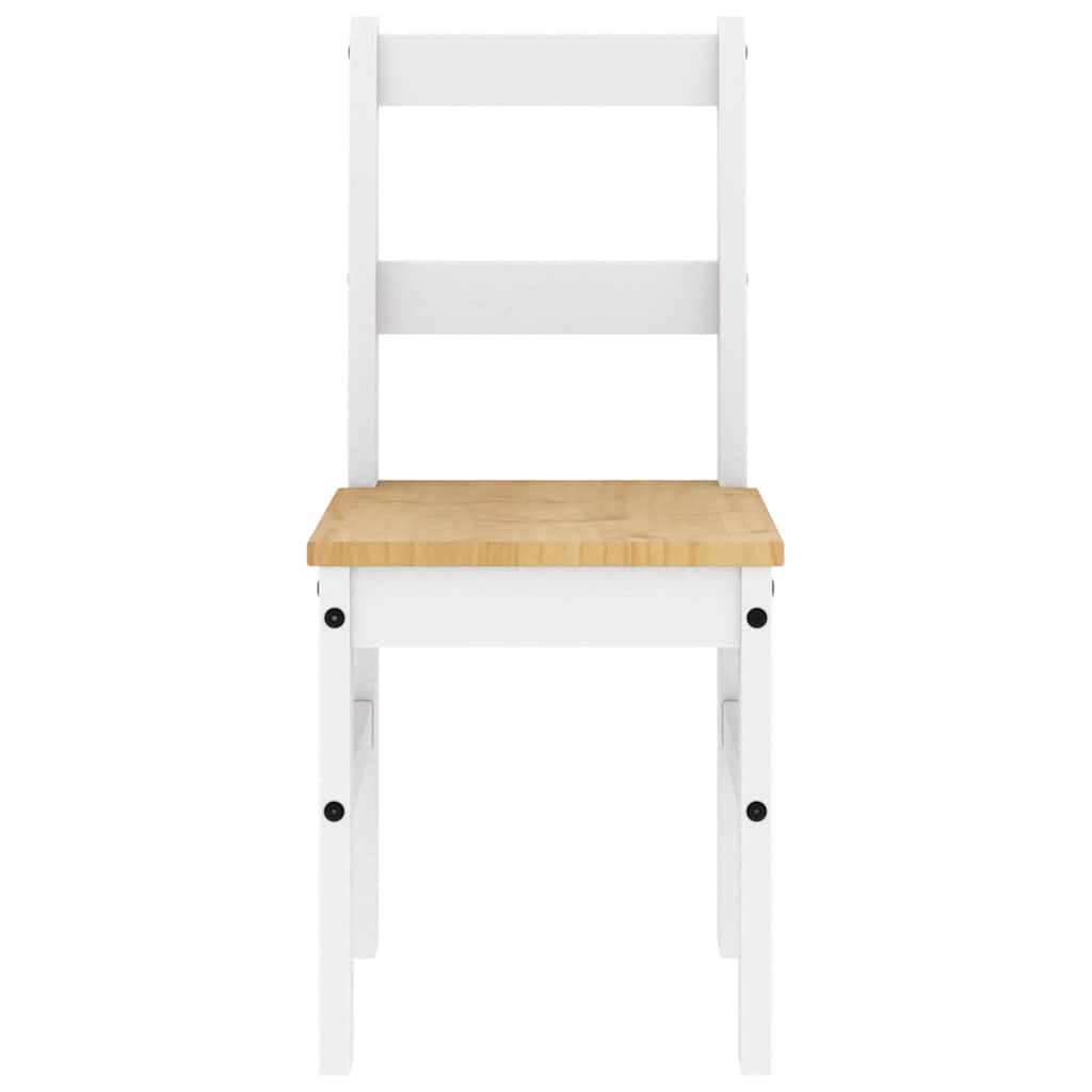 5 Piece Dining Set Panama White Solid Wood Pine