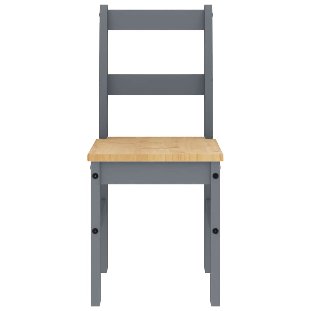 7 Piece Dining Set Panama Grey Solid Wood Pine