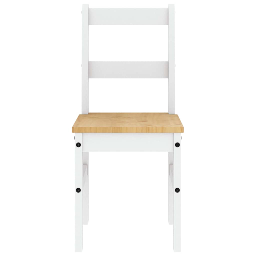 7 Piece Dining Set Panama White Solid Wood Pine