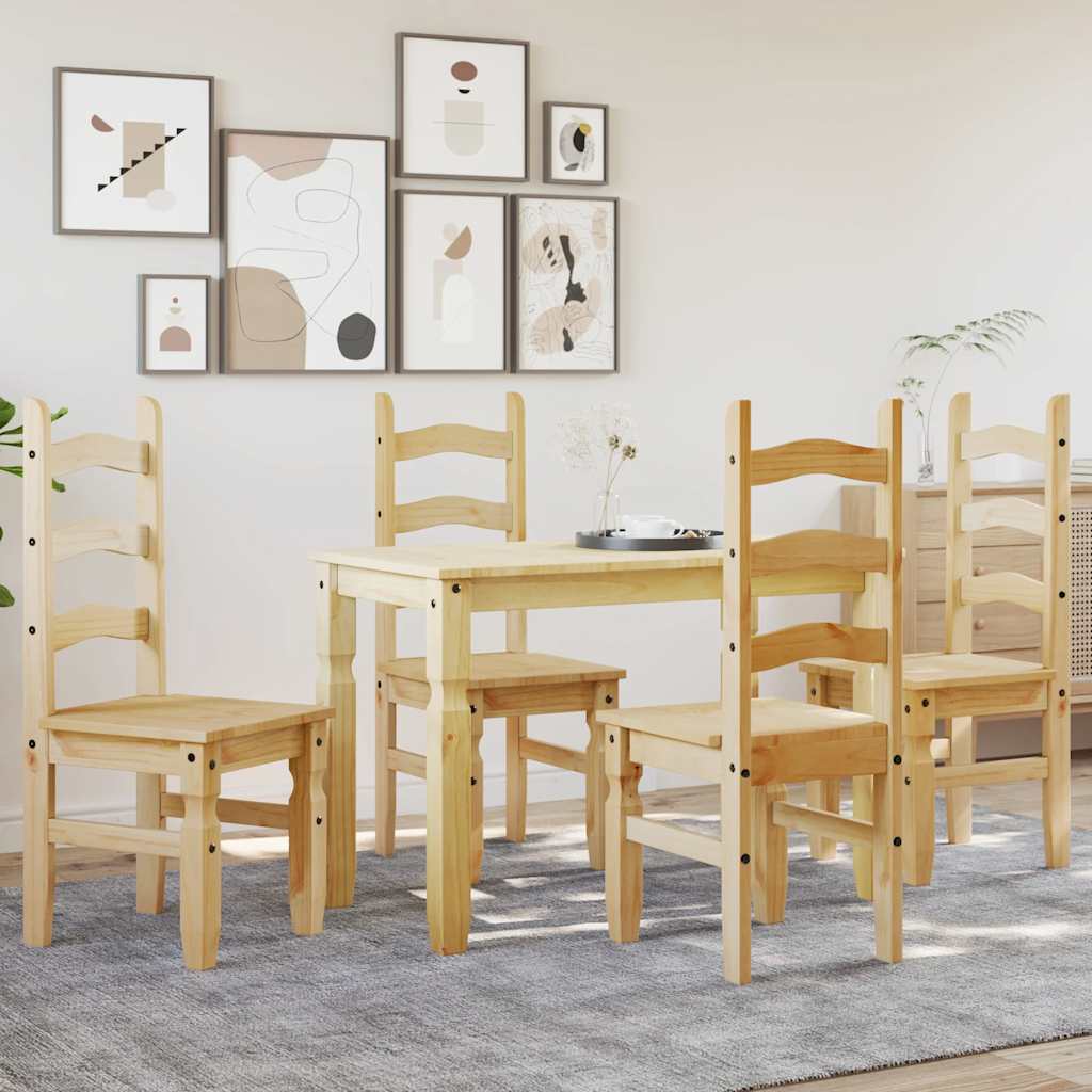 5 Piece Dining Set Panama Solid Wood Pine