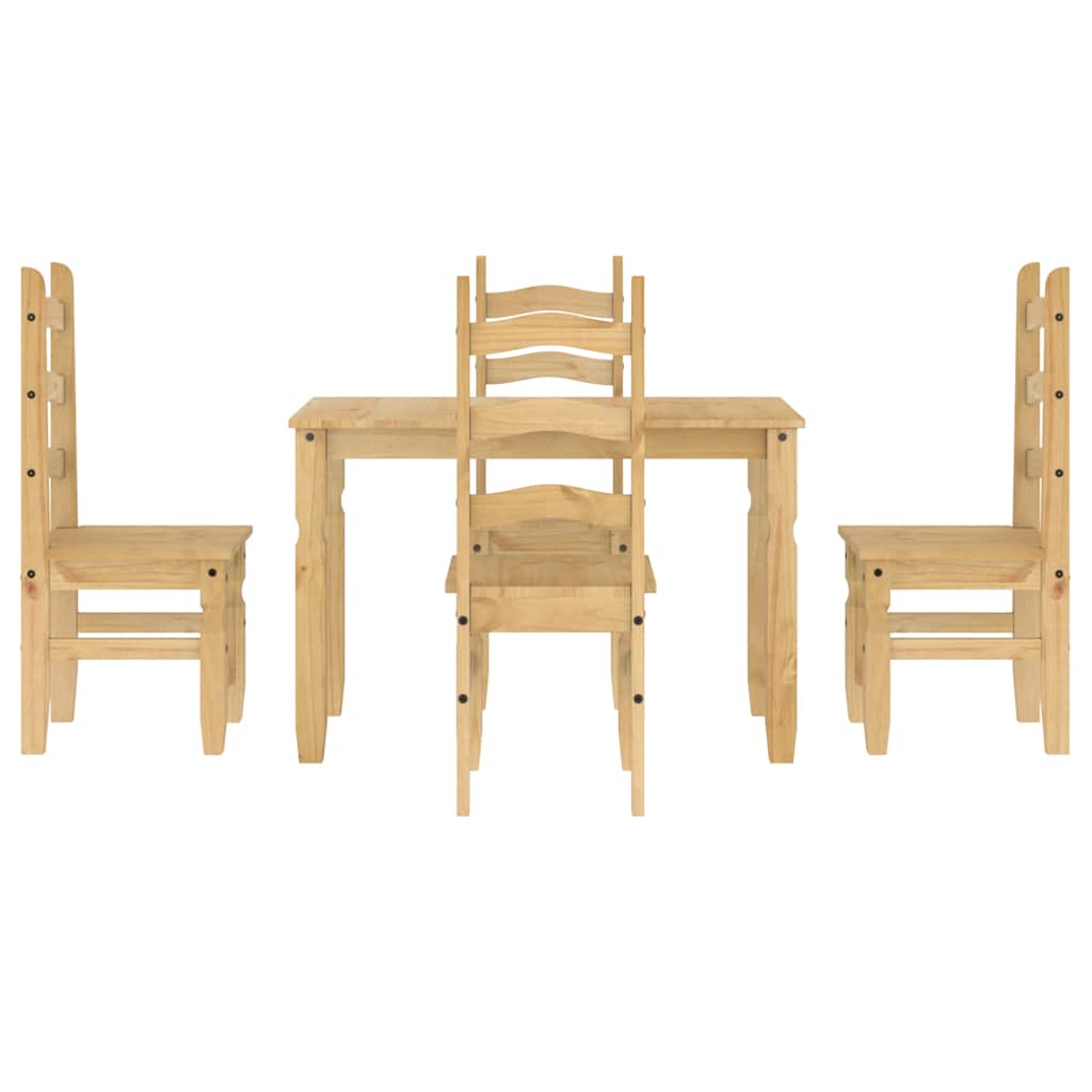 5 Piece Dining Set Panama Solid Wood Pine