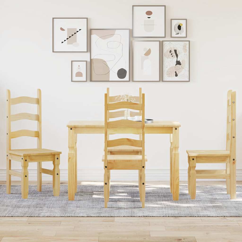 5 Piece Dining Set Panama Solid Wood Pine