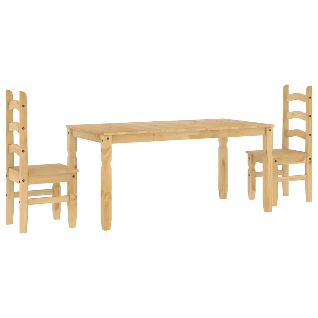 3 Piece Dining Set Panama Solid Wood Pine