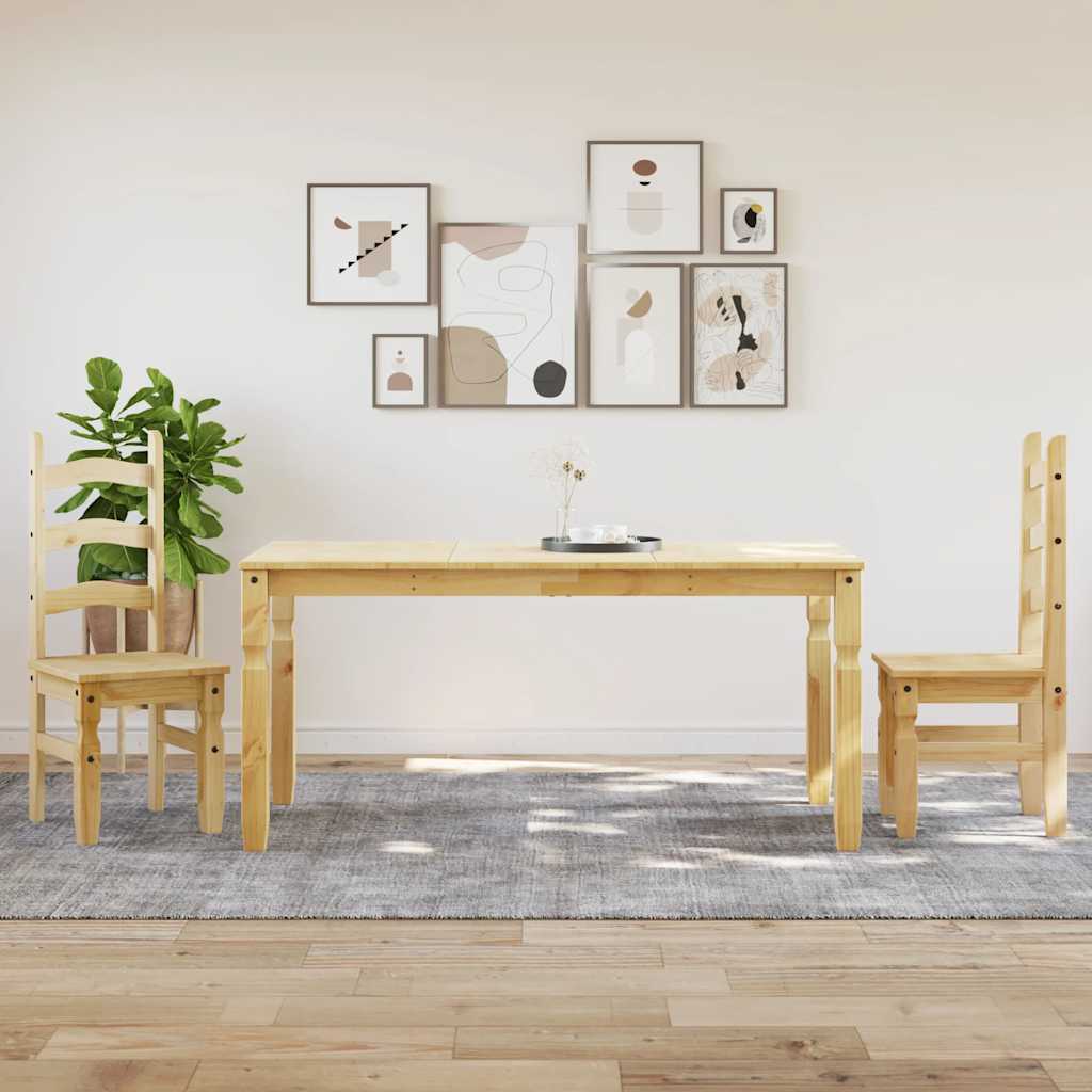 3 Piece Dining Set Panama Solid Wood Pine