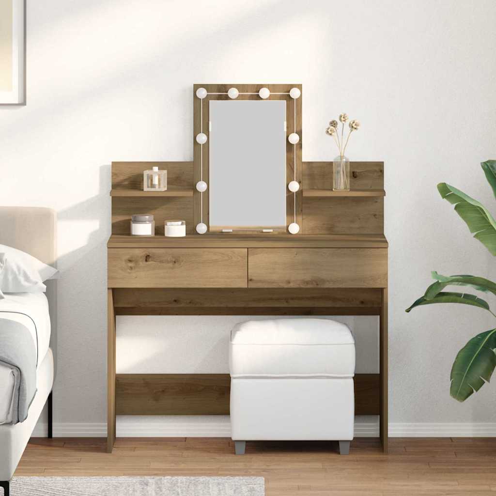 Dressing Table With Led 100X40X130 Cm