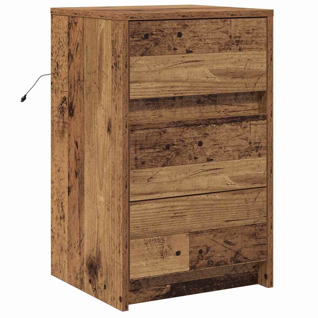Bedside Cabinet with Old wood 38 x 34 x 61 cm Engineered wood