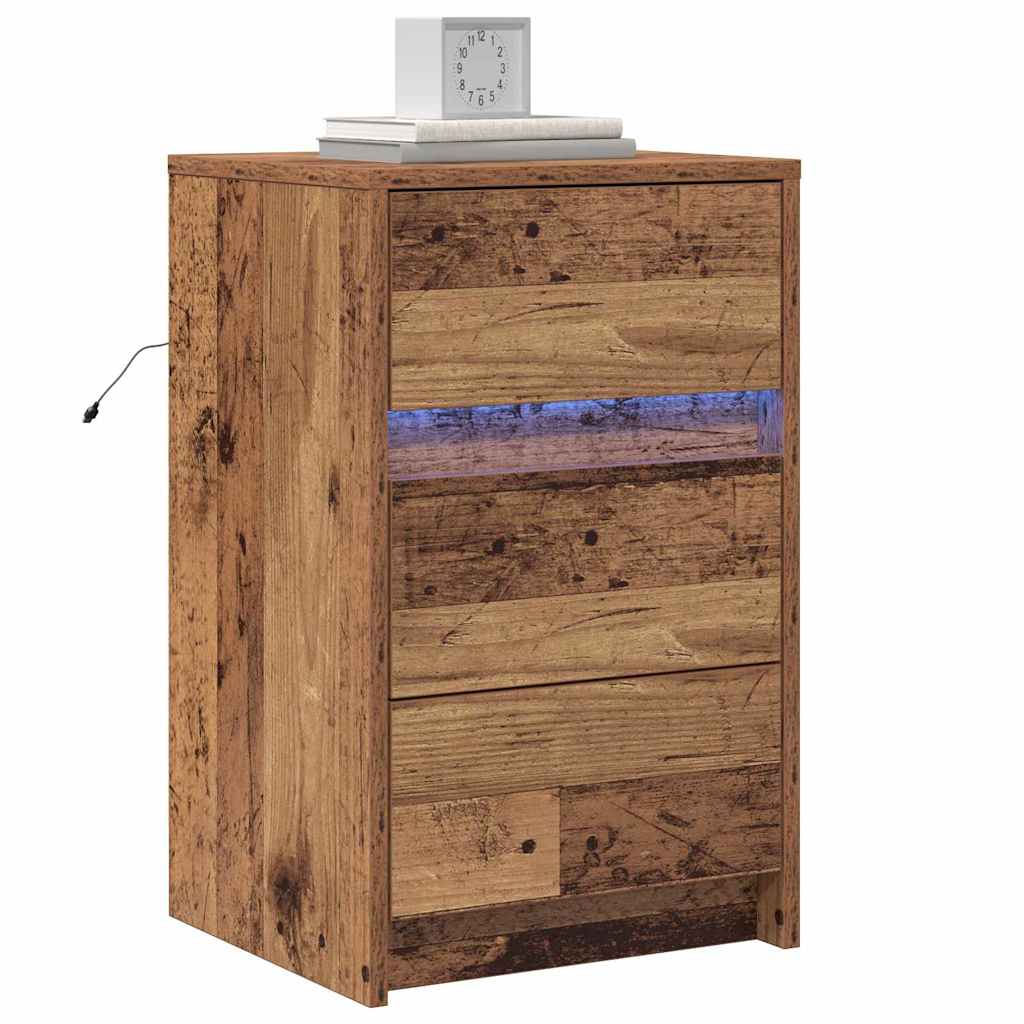 Bedside Cabinet with Old wood 38 x 34 x 61 cm Engineered wood
