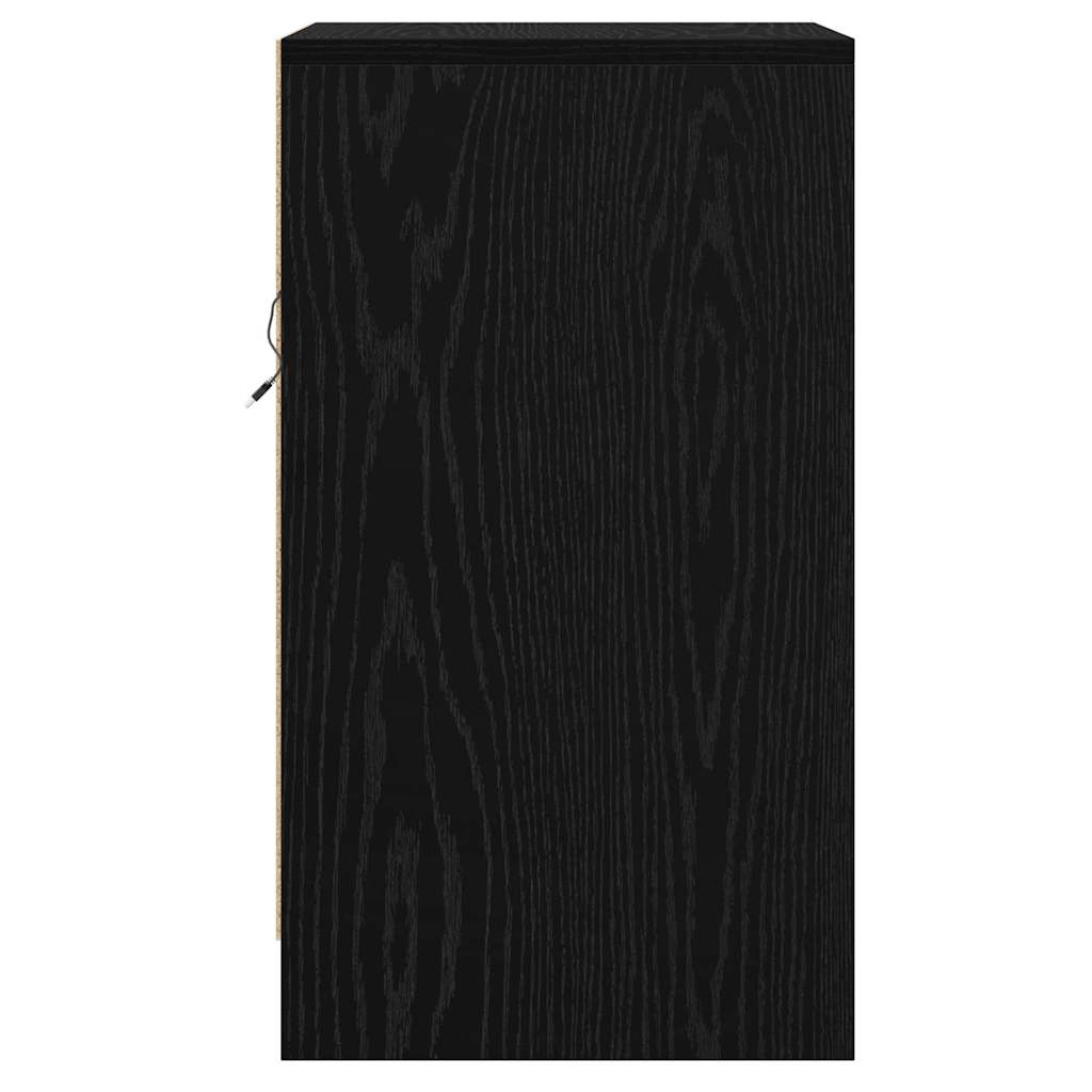 Bedside Cabinet with Black oak 38 x 34 x 61 cm Engineered wood