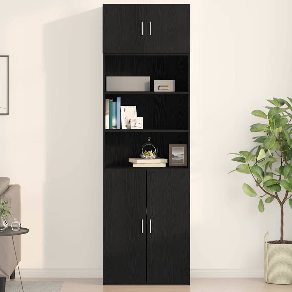 Wall Cabinet Black oak 70 x 42.5 x 40 cm Engineered wood