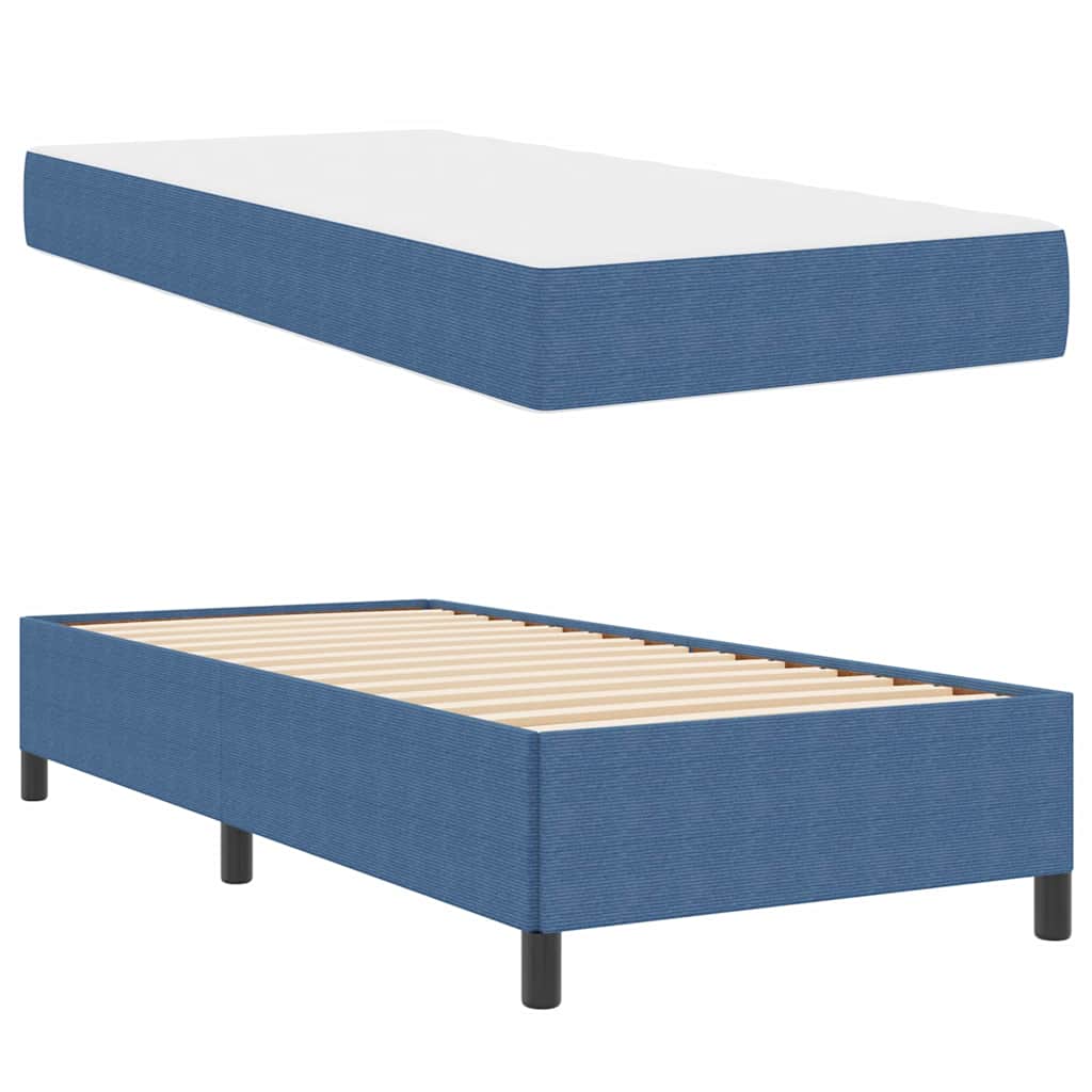 Bed Frame Blue 80 x 200 cm Corduroy fabric