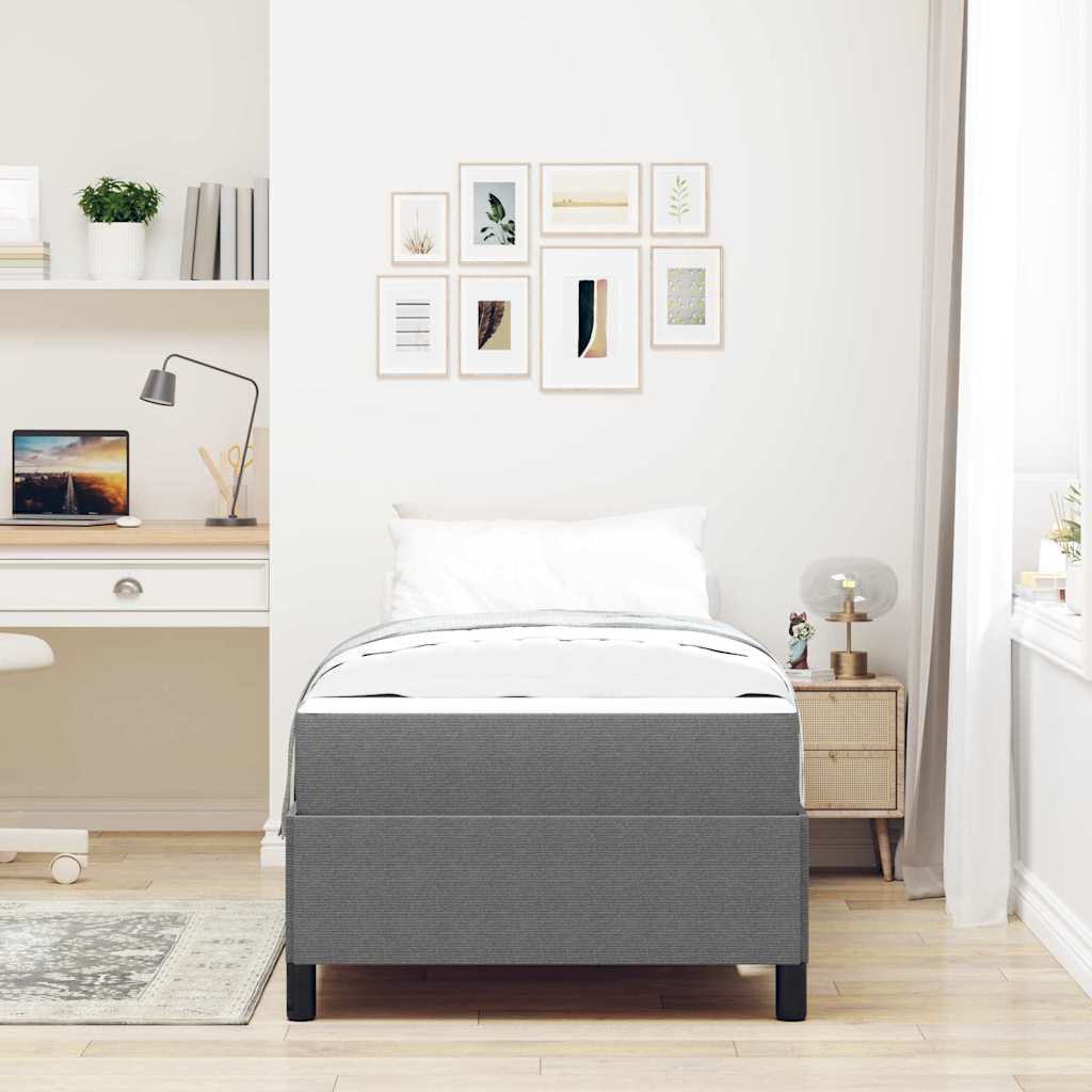 Bed Frame Light grey 90 x 200 cm Corduroy fabric