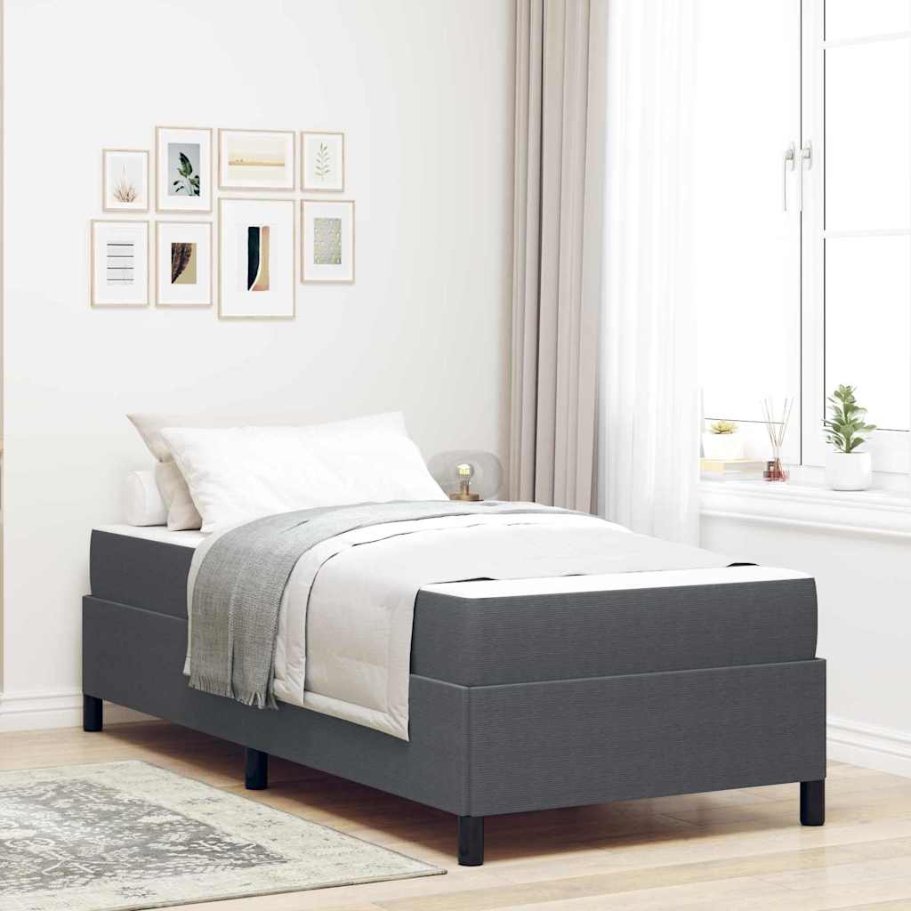Bed Frame Dark grey 100 x 200 cm Corduroy fabric