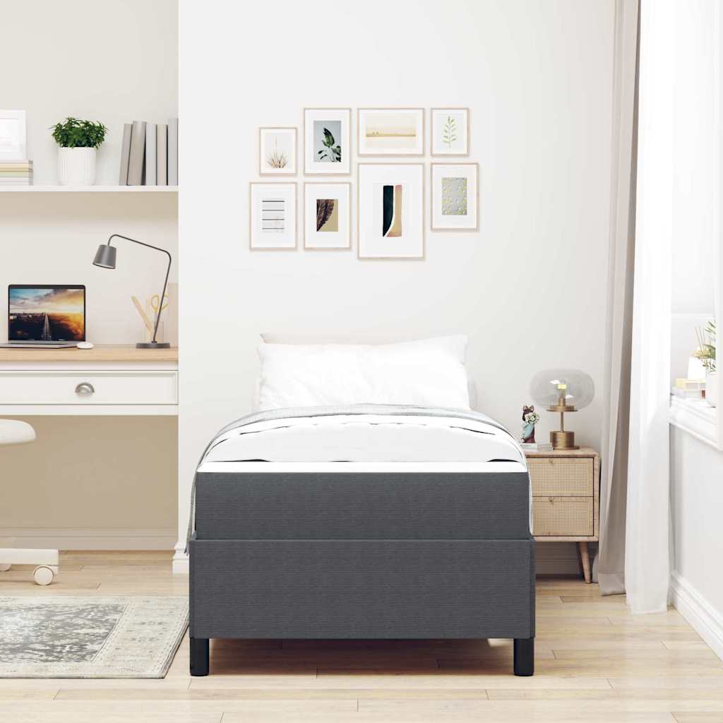 Bed Frame Dark grey 100 x 200 cm Corduroy fabric