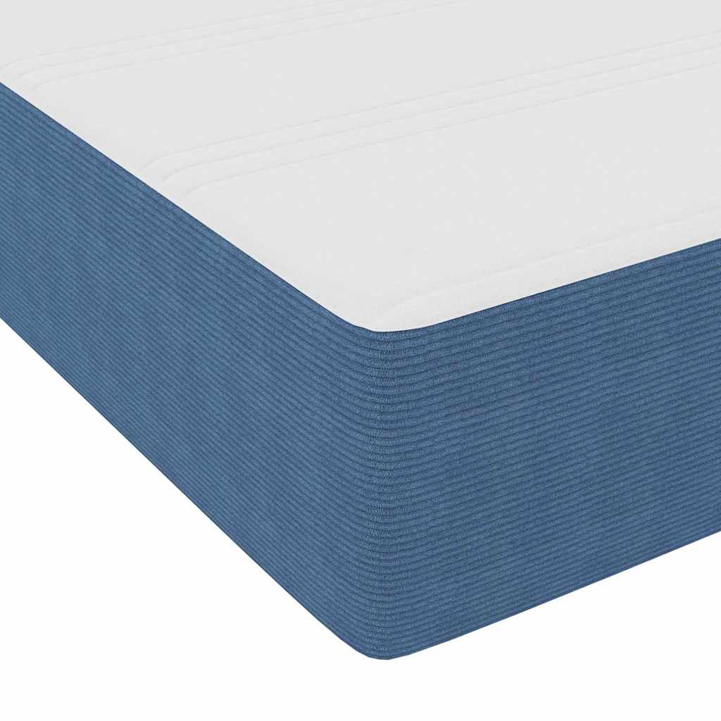 Bed Frame Blue 140 x 190 cm Corduroy fabric