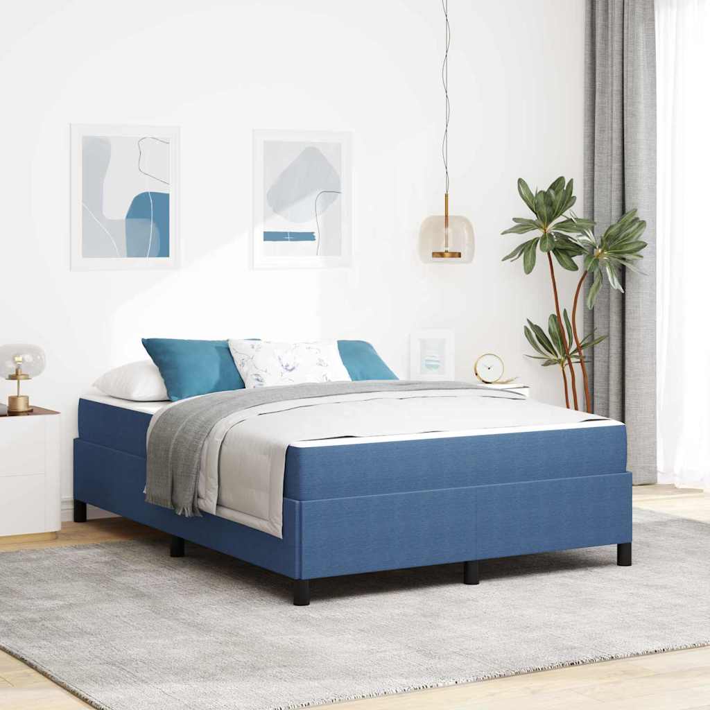Bed Frame Blue 140 x 190 cm Corduroy fabric