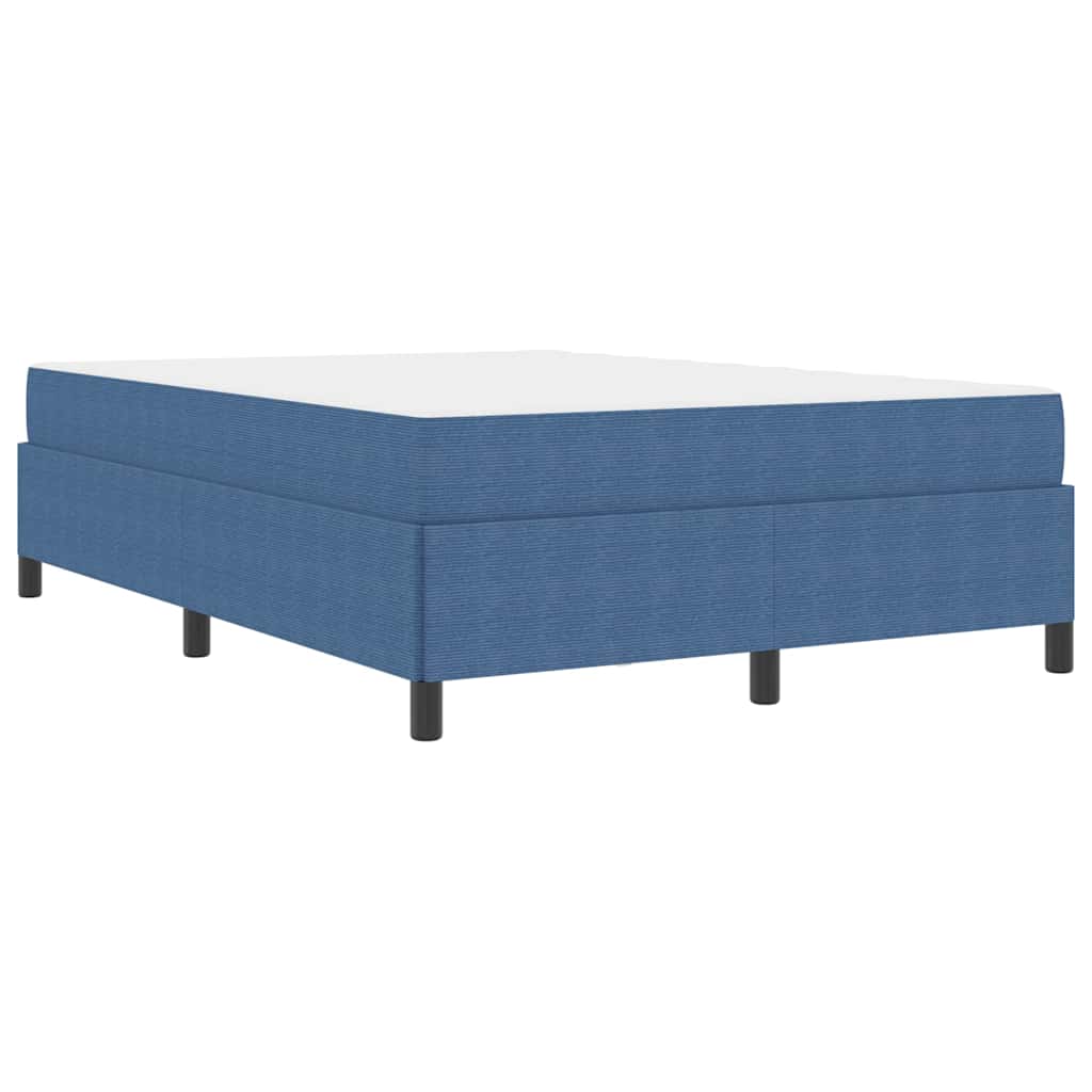 Bed Frame Blue 140 x 190 cm Corduroy fabric