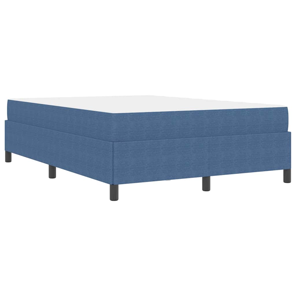 Bed Frame Blue 140 x 190 cm Corduroy fabric