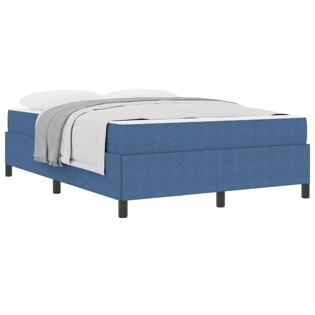Bed Frame Blue 140 x 190 cm Corduroy fabric