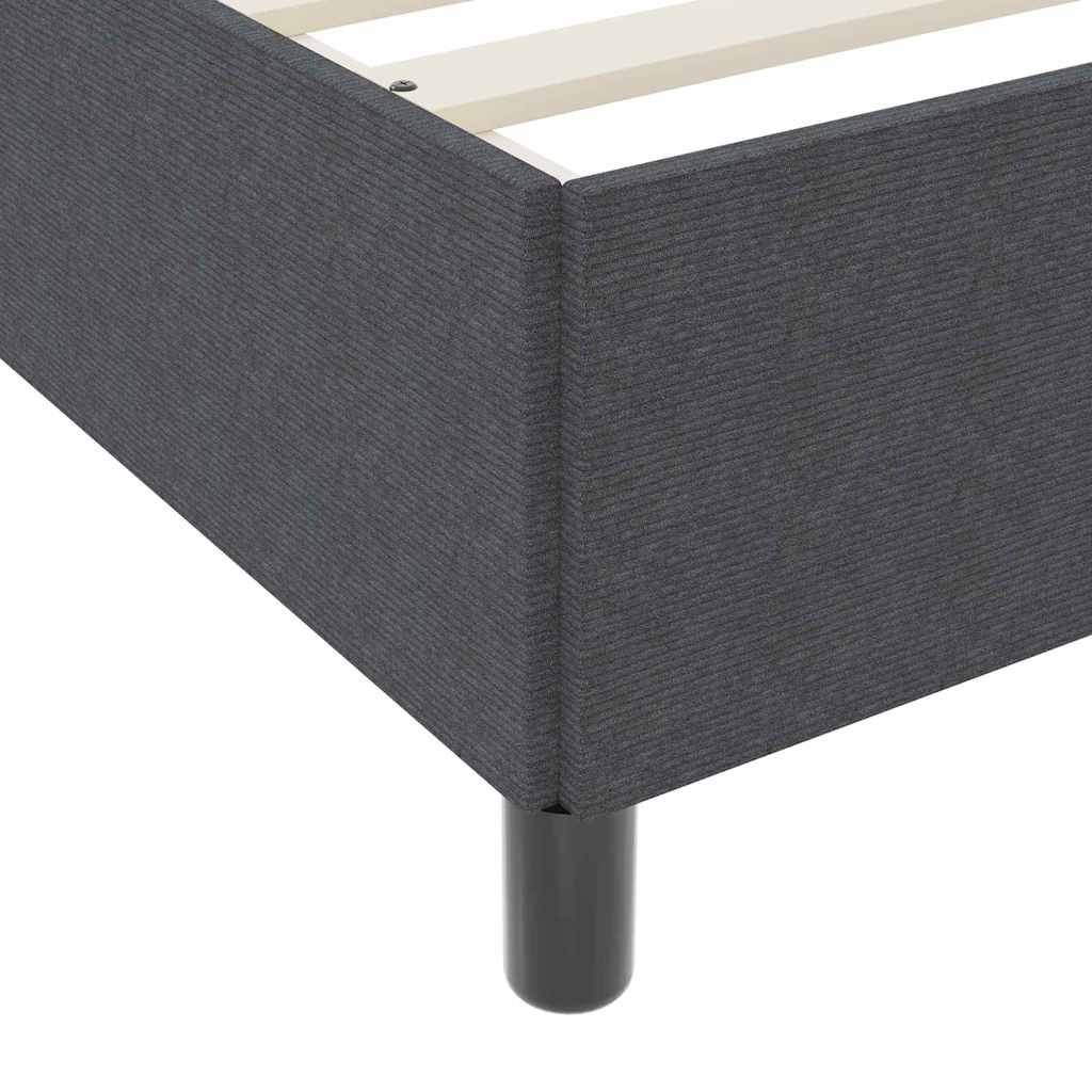 Bed Frame Dark grey 140 x 200 cm Corduroy fabric